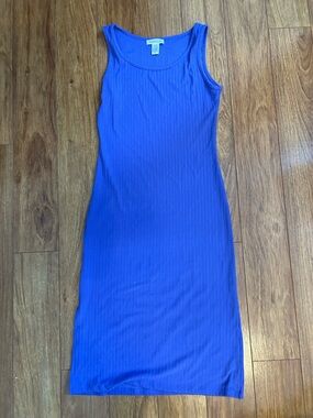 Women’s Capella Royal Blue Ribbed Midi Tank Dress Size Small